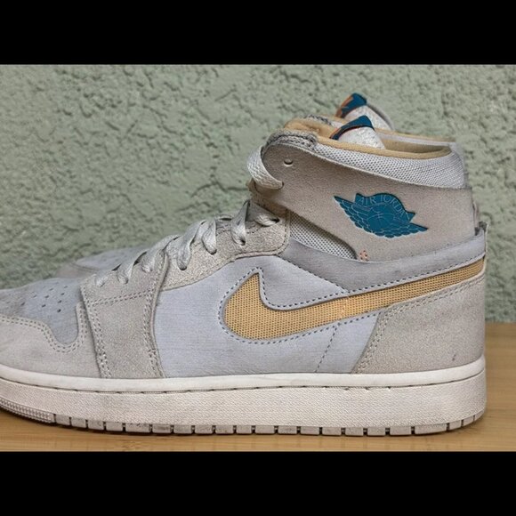 Size 9.5 - Nike Air Jordan 1 ZM‎ Air CMFT 2 Lt Orewood Brown Grey AJ1 DV1307-180 - Picture 7 of 12